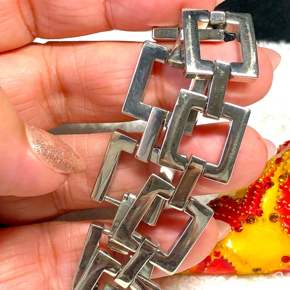 🎁🖤vintage silver plate bracelet-link style